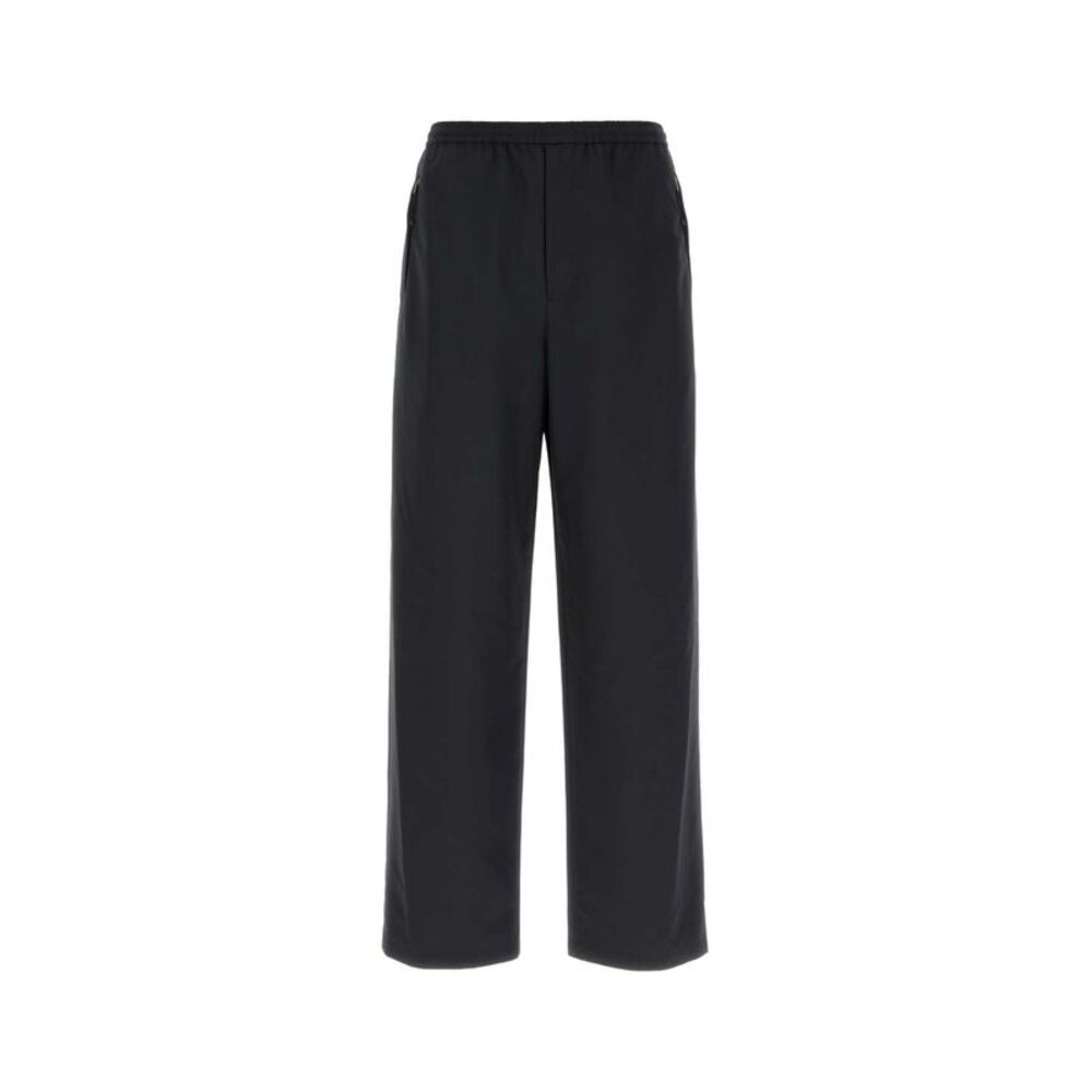 Jil Sander Men Black Tech Fabric Wide-Leg Pant